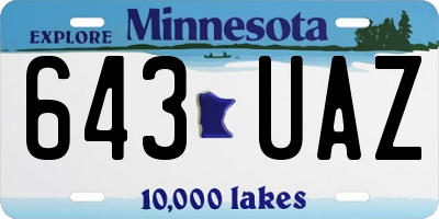 MN license plate 643UAZ