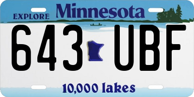 MN license plate 643UBF