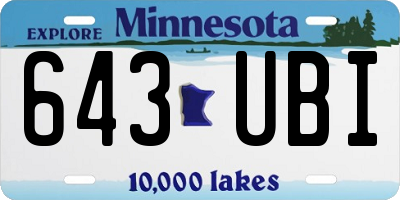 MN license plate 643UBI