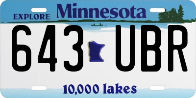 MN license plate 643UBR