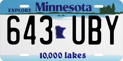 MN license plate 643UBY