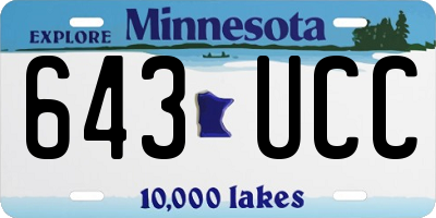 MN license plate 643UCC