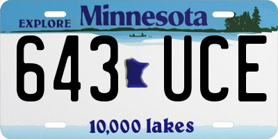 MN license plate 643UCE