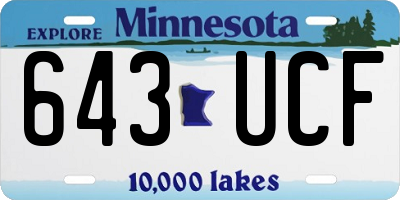 MN license plate 643UCF