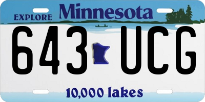MN license plate 643UCG