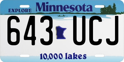 MN license plate 643UCJ