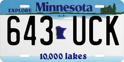 MN license plate 643UCK