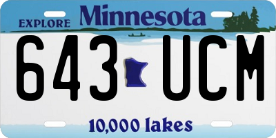 MN license plate 643UCM