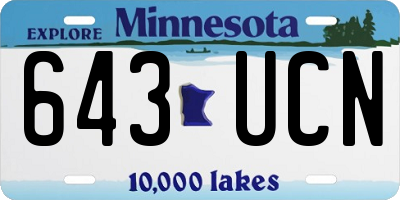 MN license plate 643UCN