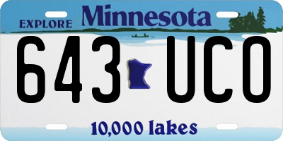 MN license plate 643UCO