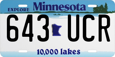 MN license plate 643UCR