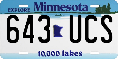 MN license plate 643UCS