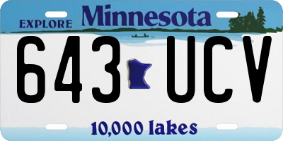 MN license plate 643UCV