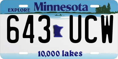 MN license plate 643UCW