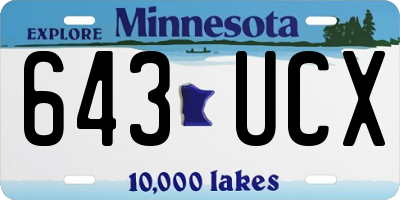 MN license plate 643UCX