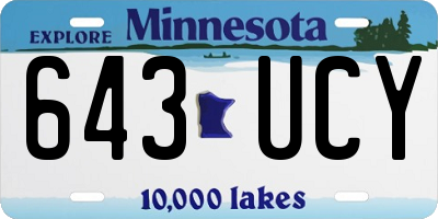 MN license plate 643UCY