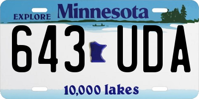MN license plate 643UDA