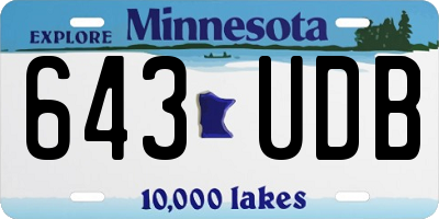 MN license plate 643UDB