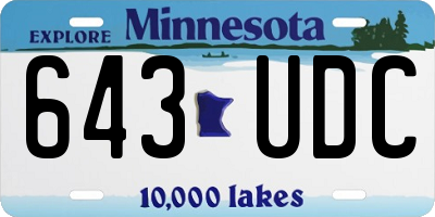 MN license plate 643UDC