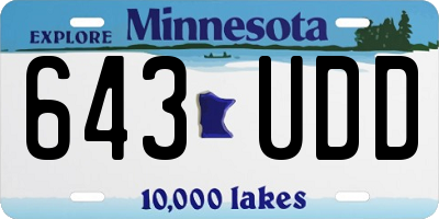 MN license plate 643UDD