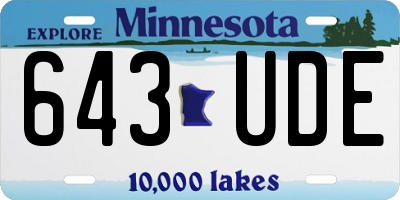 MN license plate 643UDE