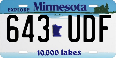 MN license plate 643UDF