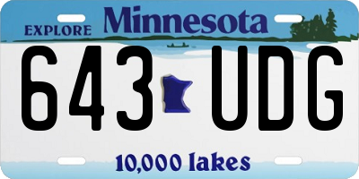 MN license plate 643UDG