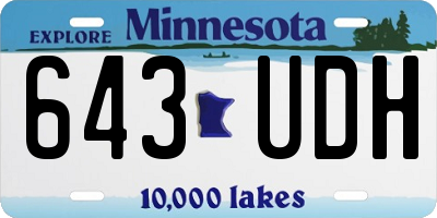 MN license plate 643UDH