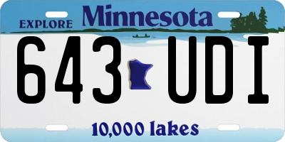 MN license plate 643UDI