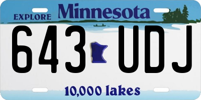MN license plate 643UDJ