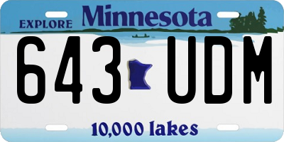 MN license plate 643UDM