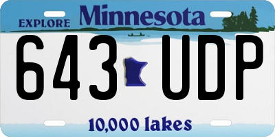 MN license plate 643UDP