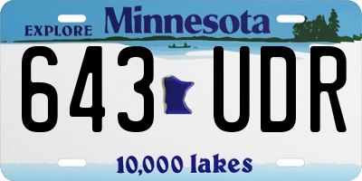 MN license plate 643UDR