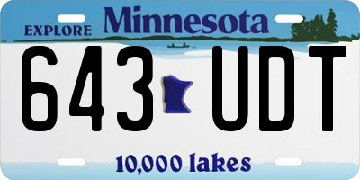 MN license plate 643UDT