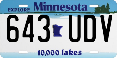 MN license plate 643UDV
