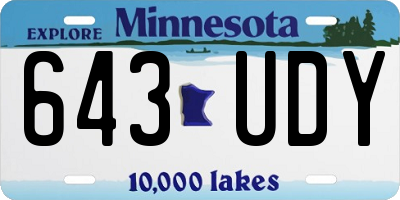 MN license plate 643UDY