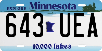 MN license plate 643UEA