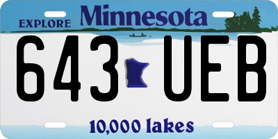 MN license plate 643UEB