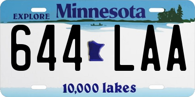 MN license plate 644LAA