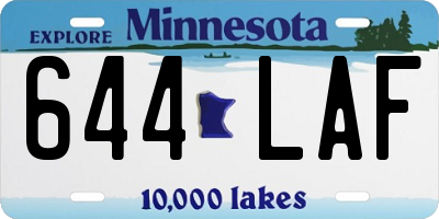 MN license plate 644LAF