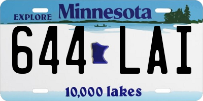 MN license plate 644LAI
