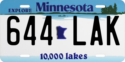 MN license plate 644LAK