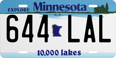 MN license plate 644LAL