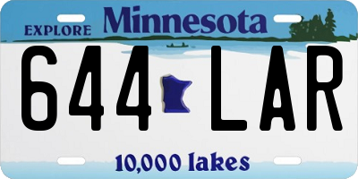MN license plate 644LAR