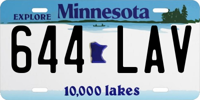 MN license plate 644LAV