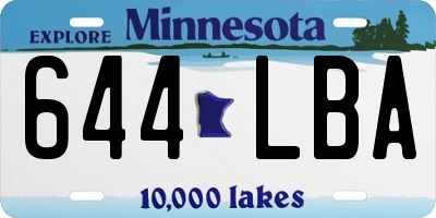 MN license plate 644LBA