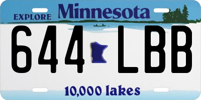 MN license plate 644LBB