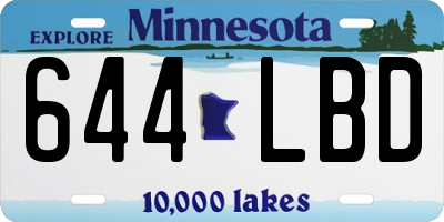 MN license plate 644LBD