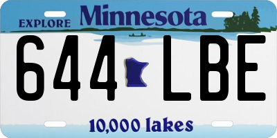 MN license plate 644LBE