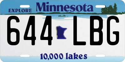 MN license plate 644LBG